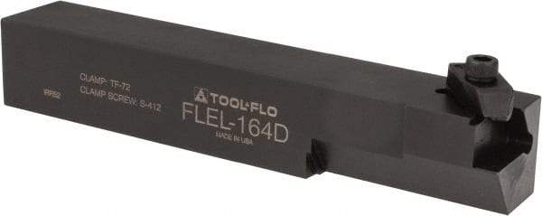 Tool-Flo - External Thread, Left Hand Cut, 1" Shank Width x 1" Shank Height Indexable Threading Toolholder - 6" OAL, FL 4R Insert Compatibility, FLE Toolholder, Series FLEL - Apex Tool & Supply