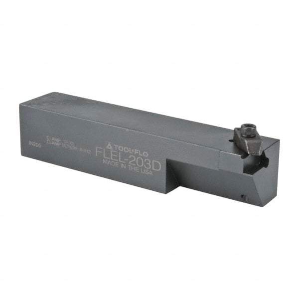 Tool-Flo - External Thread, Left Hand Cut, 1-1/4" Shank Width x 1-1/4" Shank Height Indexable Threading Toolholder - 6" OAL, FL 3R Insert Compatibility, FLE Toolholder, Series FLEL - Apex Tool & Supply