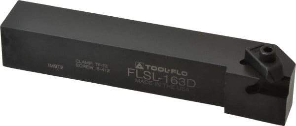 Tool-Flo - External Thread, Left Hand Cut, 1" Shank Width x 1" Shank Height Indexable Threading Toolholder - 6" OAL, FL 3L Insert Compatibility, FLS Toolholder, Series FLSL - Apex Tool & Supply