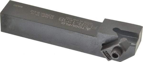 Tool-Flo - External Thread, Right Hand Cut, 3/4" Shank Width x 3/4" Shank Height Indexable Threading Toolholder - 4-1/2" OAL, FL 3R Insert Compatibility, FLS Toolholder, Series FLSR - Apex Tool & Supply
