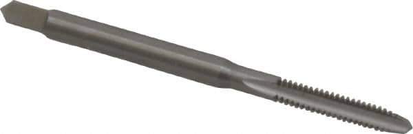 Made in USA - #4-40 UNC 2B/3B 2 Flute Bright Finish Solid Carbide Straight Flute Standard Hand Tap - Plug, Right Hand Thread, 1-7/8" OAL, 9/16" Thread Length, H2 Limit, Oversize - Apex Tool & Supply