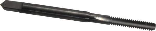 Made in USA - #4-40 UNC 2B/3B 2 Flute Bright Finish Solid Carbide Straight Flute Standard Hand Tap - Bottoming, Right Hand Thread, 1-7/8" OAL, 9/16" Thread Length, H2 Limit, Oversize - Apex Tool & Supply