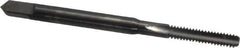Made in USA - #4-40 UNC 2B/3B 2 Flute Bright Finish Solid Carbide Straight Flute Standard Hand Tap - Bottoming, Right Hand Thread, 1-7/8" OAL, 9/16" Thread Length, H2 Limit, Oversize - Apex Tool & Supply