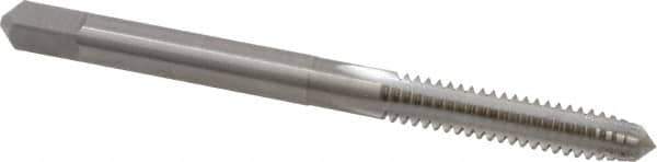 Made in USA - #10-24 UNC 2B/3B 4 Flute Bright Finish Solid Carbide Straight Flute Standard Hand Tap - Plug, Right Hand Thread, 2-3/8" OAL, 7/8" Thread Length, H3 Limit, Oversize - Apex Tool & Supply