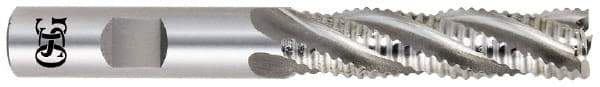 OSG - 3/4" Diam, Coarse Pitch, 2-1/4" LOC, 4 Flute Cobalt Corner Chamfer Roughing End Mill - Uncoated, 4-1/2" OAL, 3/4" Shank Diam, Single End, Centercutting, 30° Helix - Apex Tool & Supply