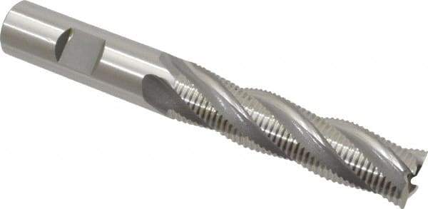 OSG - 5/8" Diam, Fine Pitch, 2-1/2" LOC, 4 Flute Cobalt Roughing Square End Mill - Uncoated, 4-5/8" OAL, 5/8" Shank Diam, Single End, 30° Helix - Apex Tool & Supply