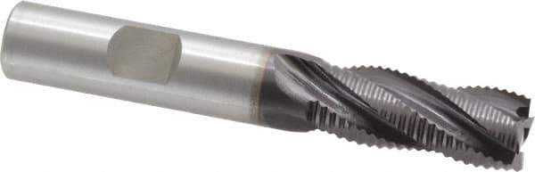 OSG - 1/2" Diam, Fine Pitch, 1-1/4" LOC, 4 Flute Cobalt Roughing Square End Mill - TiAlN Finish, 3-1/4" OAL, 1/2" Shank Diam, Single End, 30° Helix - Apex Tool & Supply