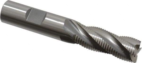 OSG - 5/8" Diam, Fine Pitch, 1-5/8" LOC, 4 Flute Cobalt Roughing Square End Mill - Uncoated, 3-3/4" OAL, 5/8" Shank Diam, Single End, Centercutting, 30° Helix - Apex Tool & Supply