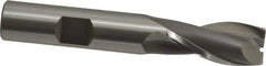 OSG - 17/32", 1-1/8" LOC, 1/2" Shank Diam, 3-1/8" OAL, 2 Flute, Cobalt Square End Mill - Single End, Uncoated, Spiral Flute, 30° Helix, Centercutting, Right Hand Cut, Right Hand Flute, Series 520 - Apex Tool & Supply