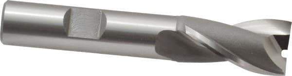 OSG - 5/8", 1-1/8" LOC, 1/2" Shank Diam, 3-1/8" OAL, 2 Flute, Cobalt Square End Mill - Single End, Uncoated, Spiral Flute, 30° Helix, Centercutting, Right Hand Cut, Right Hand Flute, Series 520 - Apex Tool & Supply