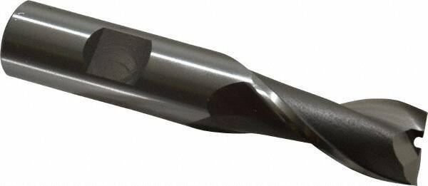 OSG - 5/8", 1-5/16" LOC, 5/8" Shank Diam, 3-7/16" OAL, 2 Flute, Cobalt Square End Mill - Single End, Uncoated, Spiral Flute, 30° Helix, Centercutting, Right Hand Cut, Right Hand Flute, Series 520 - Apex Tool & Supply