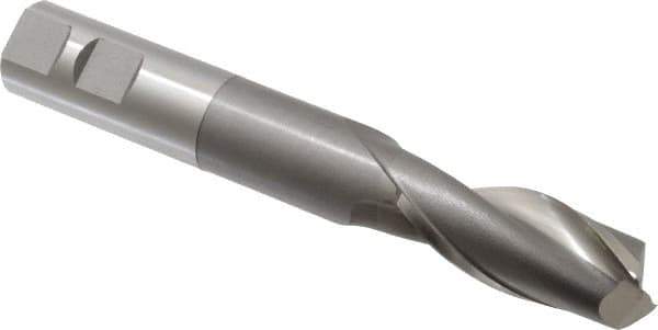 OSG - 7/8", 2" LOC, 7/8" Shank Diam, 6" OAL, 2 Flute, Cobalt Square End Mill - Single End, Uncoated, Spiral Flute, 30° Helix, Centercutting, Right Hand Cut, Right Hand Flute, Series 527 - Apex Tool & Supply