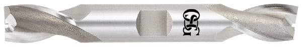 OSG - 11/16", 1-5/16" LOC, 3/4" Shank Diam, 5" OAL, 2 Flute, Cobalt Square End Mill - Double End, Uncoated, Spiral Flute, 30° Helix, Centercutting, Right Hand Cut, Right Hand Flute, Series 522 - Apex Tool & Supply