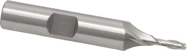 OSG - 3mm, 3/8" LOC, 3/8" Shank Diam, 2-5/16" OAL, 2 Flute, Cobalt Square End Mill - Single End, Uncoated, Spiral Flute, 30° Helix, Centercutting, Right Hand Cut, Right Hand Flute, Series 580 - Apex Tool & Supply