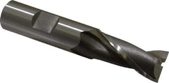 OSG - 16mm, 1-5/16" LOC, 5/8" Shank Diam, 3-7/16" OAL, 2 Flute, Cobalt Square End Mill - Single End, Uncoated, Spiral Flute, 30° Helix, Centercutting, Right Hand Cut, Right Hand Flute, Series 580 - Apex Tool & Supply
