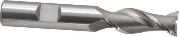 OSG - 1/2", 1-1/4" LOC, 1/2" Shank Diam, 3-1/4" OAL, 2 Flute, Cobalt Square End Mill - Single End, Uncoated, Spiral Flute, 45° Helix, Centercutting, Right Hand Cut, Right Hand Flute, Series 530 - Apex Tool & Supply