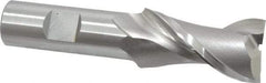 OSG - 1", 1-7/8" LOC, 3/4" Shank Diam, 4-1/8" OAL, 2 Flute, Cobalt Square End Mill - Single End, Uncoated, Spiral Flute, 45° Helix, Centercutting, Right Hand Cut, Right Hand Flute, Series 530 - Apex Tool & Supply
