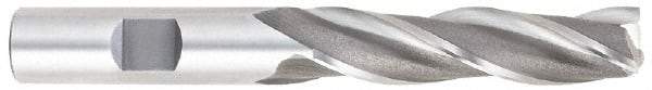 OSG - 7/8", 3-1/2" LOC, 7/8" Shank Diam, 5-3/4" OAL, 3 Flute, Cobalt Square End Mill - Single End, Uncoated, Spiral Flute, 30° Helix, Centercutting, Right Hand Cut, Right Hand Flute, Series 536 - Apex Tool & Supply