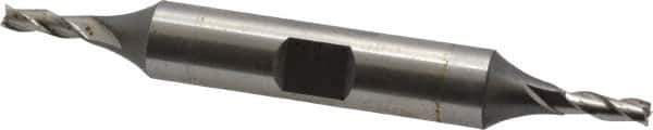 OSG - 1/8", 3/8" LOC, 3/8" Shank Diam, 3-1/16" OAL, 3 Flute, Cobalt Square End Mill - Double End, Uncoated, Spiral Flute, 30° Helix, Centercutting, Right Hand Cut, Right Hand Flute, Series 532 - Apex Tool & Supply