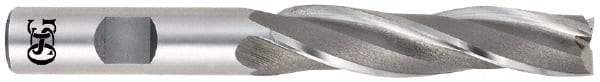 OSG - 1° Taper Angle per Side, 3/8" Small End Diam, 3-1/4" LOC, Cobalt 3 Flute Tapered Square End Mill - 5-1/4" OAL, 1/2" Shank Diam, Spiral Flute, 25° Helix - Apex Tool & Supply