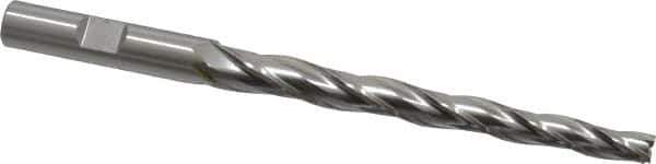 OSG - 1° Taper Angle per Side, 1/4" Small End Diam, 3-1/4" LOC, Cobalt 3 Flute Tapered Square End Mill - 5" OAL, 3/8" Shank Diam, Spiral Flute, 25° Helix - Apex Tool & Supply