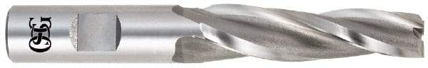 OSG - 2° Taper Angle per Side, 3/8" Small End Diam, 3-1/4" LOC, Cobalt 3 Flute Tapered Square End Mill - 5-3/8" OAL, 5/8" Shank Diam, Spiral Flute, 25° Helix - Apex Tool & Supply