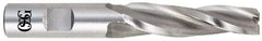 OSG - 2° Taper Angle per Side, 3/8" Small End Diam, 3-1/4" LOC, Cobalt 3 Flute Tapered Square End Mill - 5-3/8" OAL, 5/8" Shank Diam, Spiral Flute, 25° Helix - Apex Tool & Supply