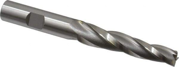 OSG - 2° Taper Angle per Side, 3/8" Small End Diam, 2-1/4" LOC, Cobalt 3 Flute Tapered Square End Mill - 4-1/4" OAL, 1/2" Shank Diam, Spiral Flute, 25° Helix - Apex Tool & Supply