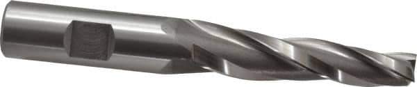 OSG - 3° Taper Angle per Side, 3/8" Small End Diam, 2-1/4" LOC, Cobalt 3 Flute Tapered Square End Mill - 4-3/8" OAL, 5/8" Shank Diam, Spiral Flute, 25° Helix - Apex Tool & Supply