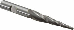 OSG - 5° Taper Angle per Side, 1/8" Small End Diam, 2-1/2" LOC, Cobalt 3 Flute Tapered Square End Mill - 4-1/2" OAL, 1/2" Shank Diam, Spiral Flute, 25° Helix - Apex Tool & Supply