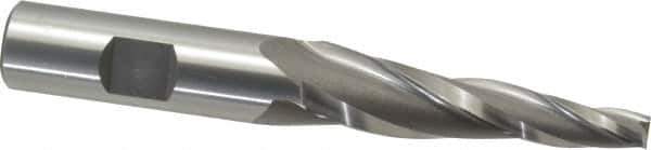 OSG - 5° Taper Angle per Side, 1/4" Small End Diam, 2-1/4" LOC, Cobalt 3 Flute Tapered Square End Mill - 4-3/8" OAL, 5/8" Shank Diam, Spiral Flute, 25° Helix - Apex Tool & Supply
