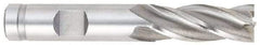 OSG - 11/16", 1-5/8" LOC, 1/2" Shank Diam, 3-5/8" OAL, 4 Flute, Cobalt Square End Mill - Single End, Uncoated, Spiral Flute, 30° Helix, Right Hand Cut, Right Hand Flute, Series 540 - Apex Tool & Supply