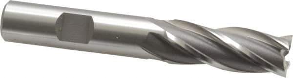 OSG - 17/32", 1-3/8" LOC, 1/2" Shank Diam, 3-3/8" OAL, 4 Flute, Cobalt Square End Mill - Single End, Uncoated, Spiral Flute, 30° Helix, Right Hand Cut, Right Hand Flute, Series 540 - Apex Tool & Supply