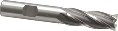 OSG - 17/32", 1-3/8" LOC, 1/2" Shank Diam, 3-3/8" OAL, 4 Flute, Cobalt Square End Mill - Single End, Uncoated, Spiral Flute, 30° Helix, Right Hand Cut, Right Hand Flute, Series 540 - Apex Tool & Supply