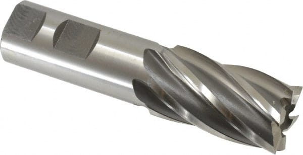 OSG - 1-1/8", 2" LOC, 1" Shank Diam, 4-1/2" OAL, 6 Flute, Cobalt Square End Mill - Apex Tool & Supply