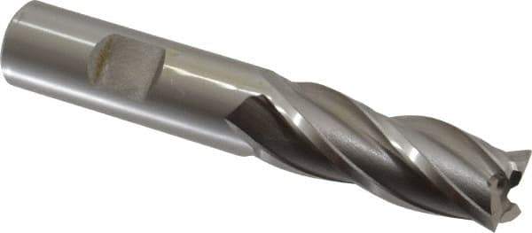OSG - 16mm, 1-5/8" LOC, 5/8" Shank Diam, 3-3/4" OAL, 4 Flute, Cobalt Square End Mill - Single End, Uncoated, Spiral Flute, 30° Helix, Right Hand Cut, Right Hand Flute, Series 581 - Apex Tool & Supply