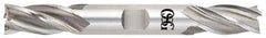 OSG - 23/32", 1-5/8" LOC, 3/4" Shank Diam, 5-5/8" OAL, 4 Flute, Cobalt Square End Mill - Double End, Uncoated, Spiral Flute, 30° Helix, Right Hand Cut, Right Hand Flute, Series 542 - Apex Tool & Supply
