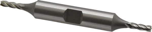 OSG - 1/8", 3/8" LOC, 3/8" Shank Diam, 3-1/16" OAL, 4 Flute, Cobalt Square End Mill - Double End, Uncoated, Spiral Flute, 30° Helix, Centercutting, Right Hand Cut, Right Hand Flute, Series 543 - Apex Tool & Supply