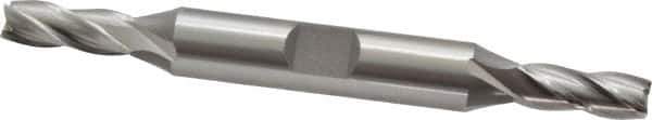 OSG - 1/4", 5/8" LOC, 3/8" Shank Diam, 3-3/8" OAL, 4 Flute, Cobalt Square End Mill - Double End, Uncoated, Spiral Flute, 30° Helix, Centercutting, Right Hand Cut, Right Hand Flute, Series 543 - Apex Tool & Supply