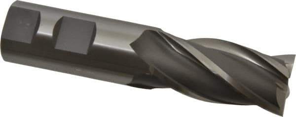 OSG - 1", 2" LOC, 1" Shank Diam, 4-1/2" OAL, 4 Flute, Cobalt Square End Mill - Single End, Uncoated, Spiral Flute, 30° Helix, Centercutting, Right Hand Cut, Right Hand Flute, Series 541 - Apex Tool & Supply
