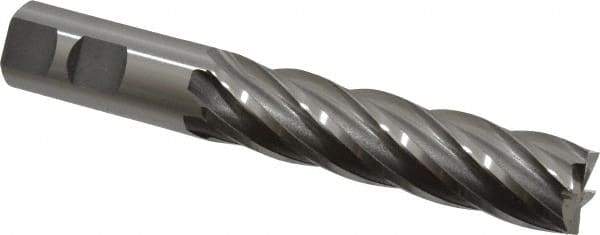 OSG - 7/8", 3-1/2" LOC, 7/8" Shank Diam, 5-3/4" OAL, 6 Flute, Cobalt Square End Mill - Single End, Uncoated, Spiral Flute, 30° Helix, Centercutting, Right Hand Cut, Right Hand Flute, Series 546 - Apex Tool & Supply