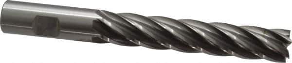 OSG - 3/4", 4" LOC, 3/4" Shank Diam, 6-1/4" OAL, 6 Flute, Cobalt Square End Mill - Single End, Uncoated, Spiral Flute, 30° Helix, Centercutting, Right Hand Cut, Right Hand Flute, Series 558 - Apex Tool & Supply