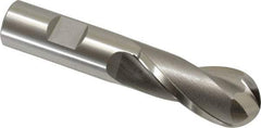 OSG - 7/8" Diam, 1-7/8" LOC, 2 Flute Cobalt Ball End Mill - Uncoated, Single End, 4-1/8" OAL, 3/4" Shank Diam, Spiral Flute - Apex Tool & Supply