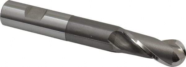 OSG - 3/4" Diam, 1-5/8" LOC, 2 Flute Cobalt Ball End Mill - Uncoated, Single End, 5-3/8" OAL, 3/4" Shank Diam, Spiral Flute - Apex Tool & Supply