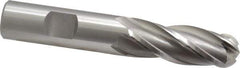 OSG - 5/8" Diam, 1-5/8" LOC, 4 Flute Cobalt Ball End Mill - Uncoated, Single End, 3-3/4" OAL, 5/8" Shank Diam, Spiral Flute - Apex Tool & Supply