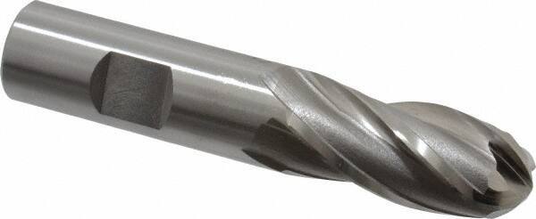 OSG - 3/4" Diam, 1-5/8" LOC, 4 Flute Cobalt Ball End Mill - Uncoated, Single End, 3-7/8" OAL, 3/4" Shank Diam, Spiral Flute - Apex Tool & Supply