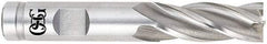OSG - 1-1/2", 2" LOC, 1-1/4" Shank Diam, 4-1/2" OAL, 6 Flute, Powdered Metal Square End Mill - Single End, Uncoated, Spiral Flute, 30° Helix, Centercutting, Right Hand Cut, Right Hand Flute, Series 641 - Apex Tool & Supply