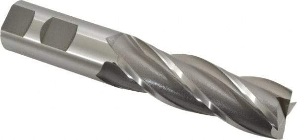 OSG - 1", 3" LOC, 1" Shank Diam, 5-1/2" OAL, 4 Flute, Cobalt Square End Mill - Single End, Uncoated, Spiral Flute, 30° Helix, Centercutting, Right Hand Cut, Right Hand Flute, Series 548 - Apex Tool & Supply