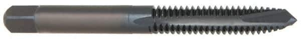 OSG - M10x1.50 Metric Coarse, 3 Flute, TiCN Finish, High Speed Steel Spiral Point Tap - Plug Chamfer, Right Hand Thread, 2-15/16" OAL, 1-1/4" Thread Length, 0.381" Shank Diam, 6H Class of Fit, Series 344TI - Exact Industrial Supply