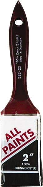 Premier Paint Roller - 2" Flat China Bristle General Purpose Paint Brush - 2-1/4" Bristle Length, 5" Wood Beavertail Handle - Apex Tool & Supply